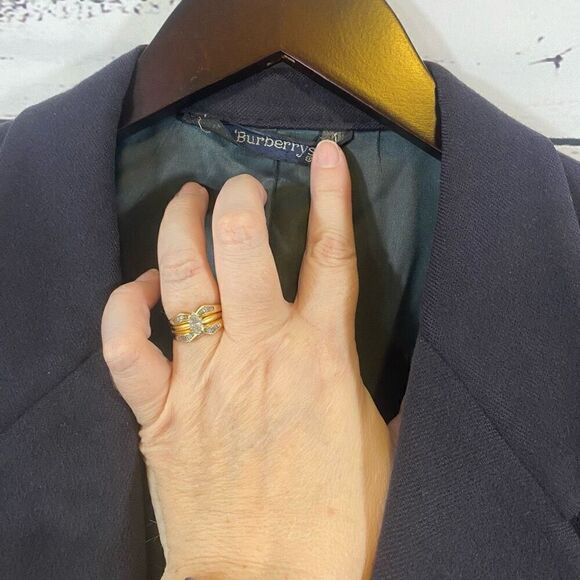 Burberry 100% Cashmere Navy Jacket Size 37 Short - Picture 10 of 10